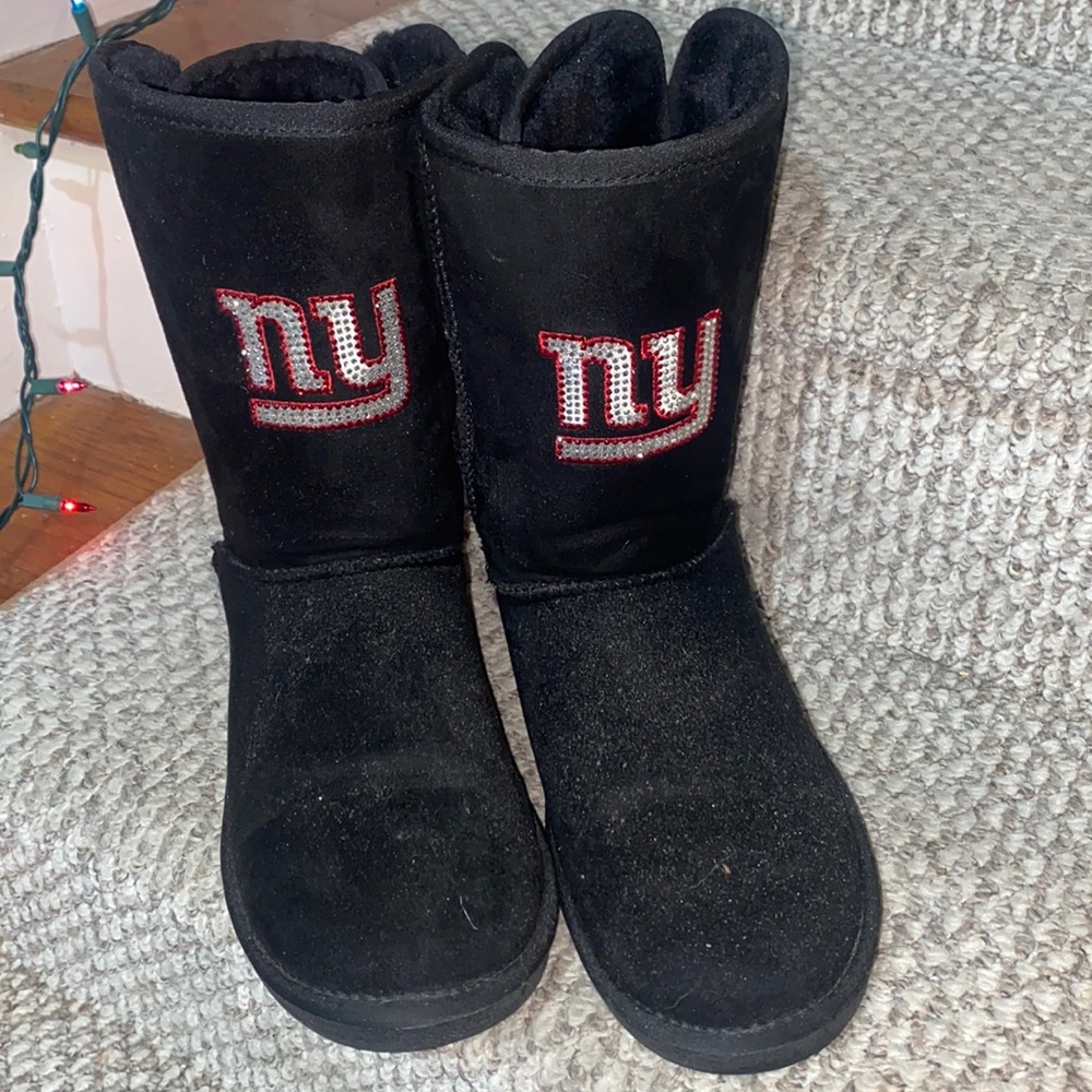 NY Giants rhinestone suede boots